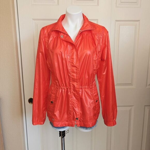 Tail Tech orange red zip front windbreaker sz M - Picture 1 of 10